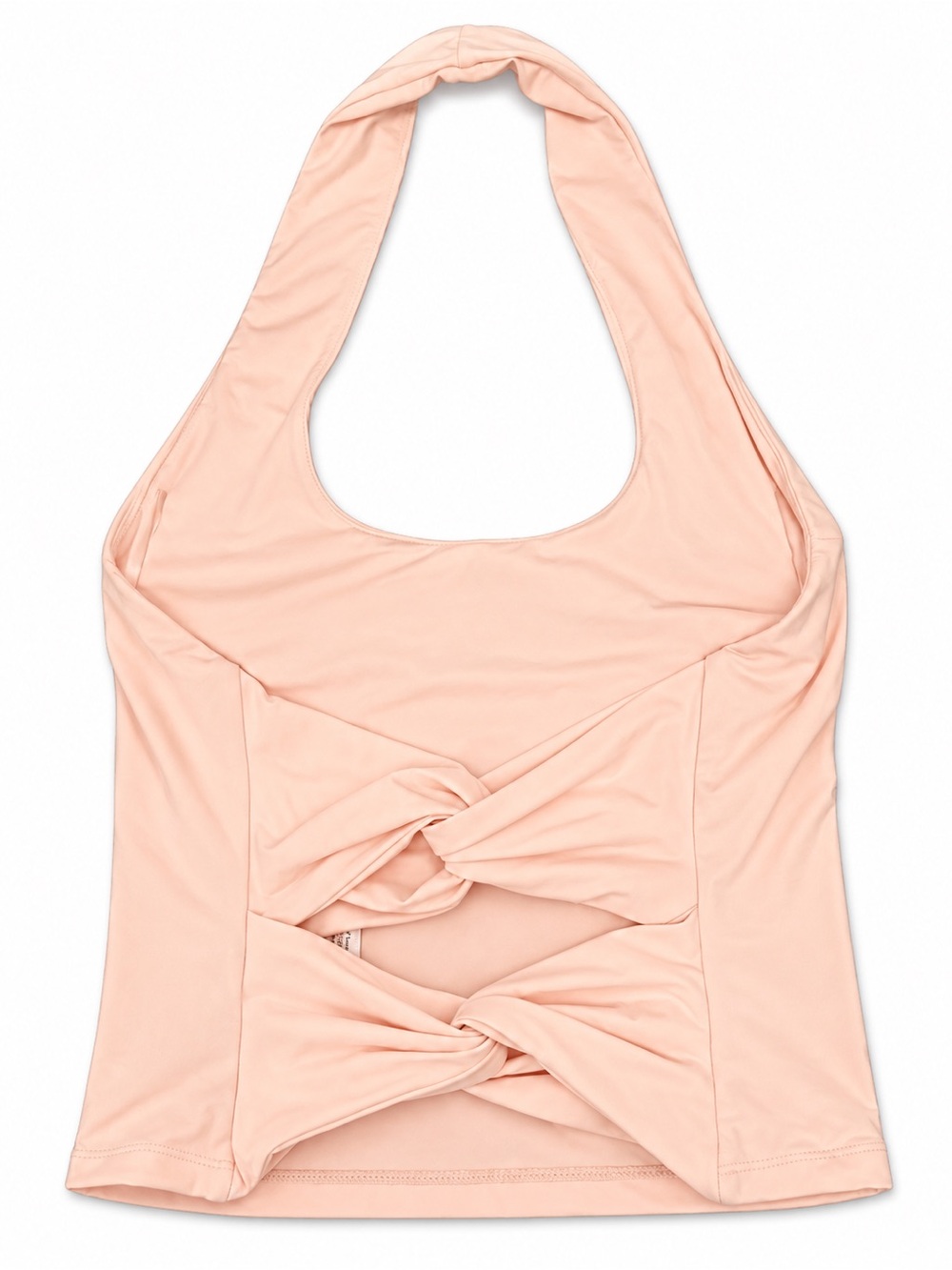 Commense Peach Double-Knot Halter Crop Top